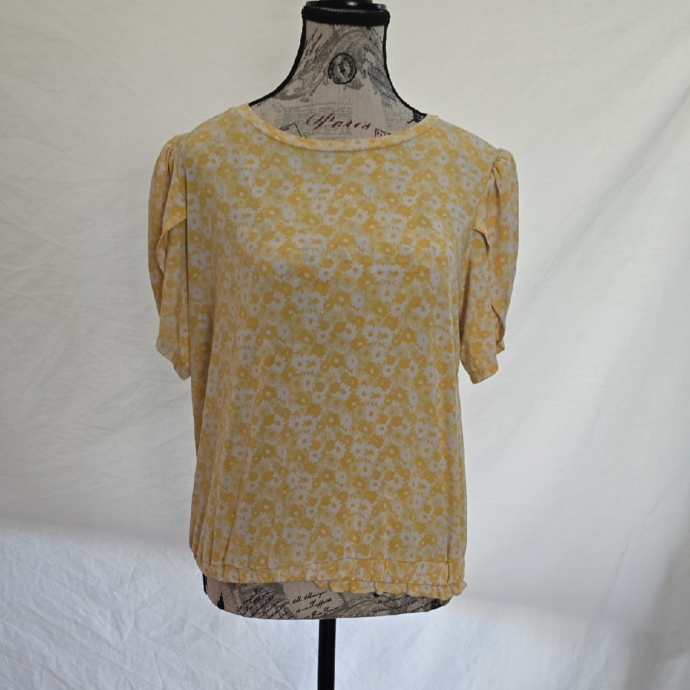 Michael Kors Yellow Floral Blouse